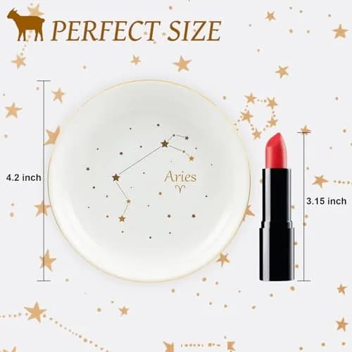 Homlouue Aries Zodiac Jewelry Tray 10.7cm (4.2") | Ceramic Ring Dish for Women thumbnail 6