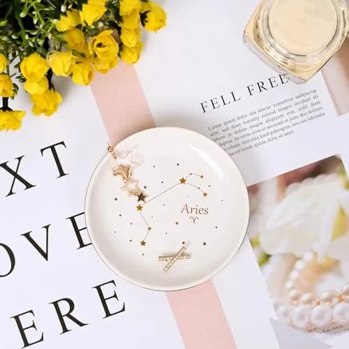 Homlouue Aries Zodiac Jewelry Tray 10.7cm (4.2") | Ceramic Ring Dish for Women thumbnail 8