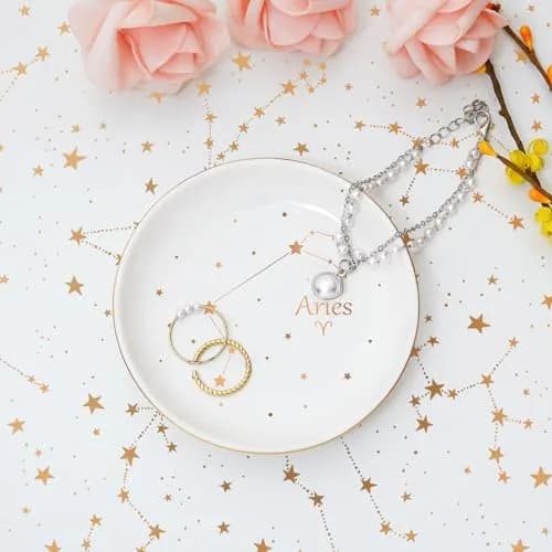 Homlouue Aries Zodiac Jewelry Tray 10.7cm (4.2") | Ceramic Ring Dish for Women thumbnail 2