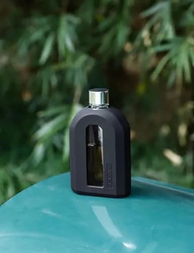 Delove Modern Glass Hip Flask with Silicone Sleeve 220ml (7.5oz) | Stylish & Portable Travel Liquor Flask thumbnail 4
