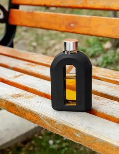 Delove Modern Glass Hip Flask with Silicone Sleeve 220ml (7.5oz) | Stylish & Portable Travel Liquor Flask thumbnail 5