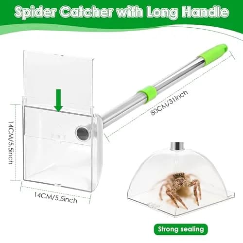 Saillong 2 Pack Large Spider Catcher with Long Handle, 80cm (31 inch) | Humane Insect & Fly Catcher thumbnail 3