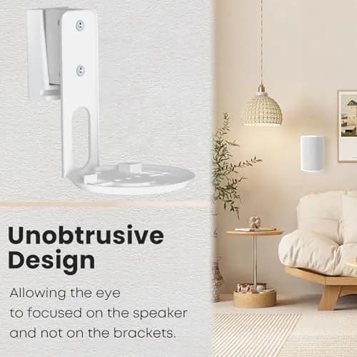PUTORSEN Speaker Wall Mount for Sonos Era 100, Tilt & Swivel, 1 Pack, White | Mounts to Wood, Solid or Brick Walls thumbnail 5