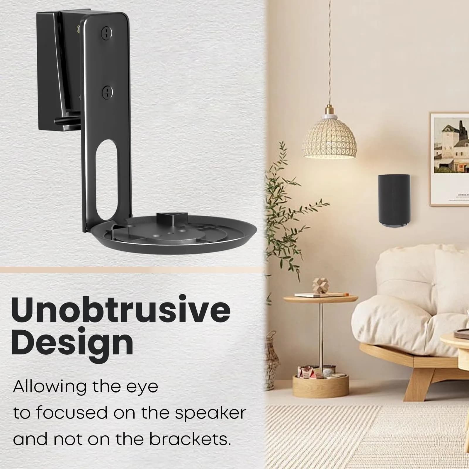 PUTORSEN Speaker Wall Mount for Sonos Era 100, Tilt & Swivel, 1 Pack Black | Metal Bracket for Better Audio - view 5
