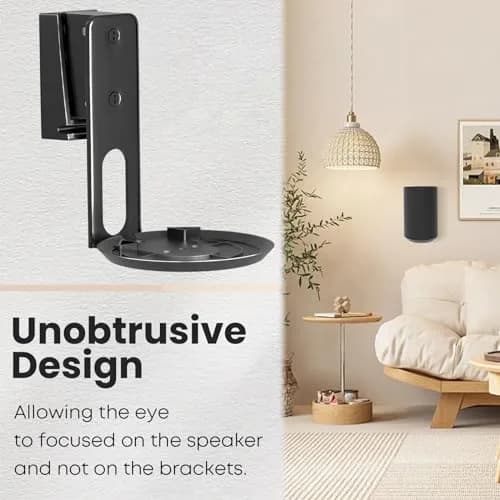 PUTORSEN Speaker Wall Mount for Sonos Era 100, Tilt & Swivel, 1 Pack Black | Metal Bracket for Better Audio thumbnail 5