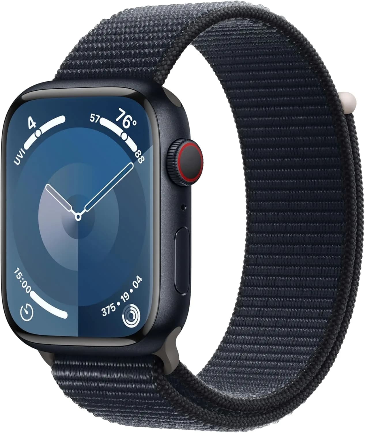 Apple Watch Series 9 [GPS, 45mm] Silver Aluminum Case with Winter Blue Sport Loop | Carbon Neutral Smartwatch - main product image