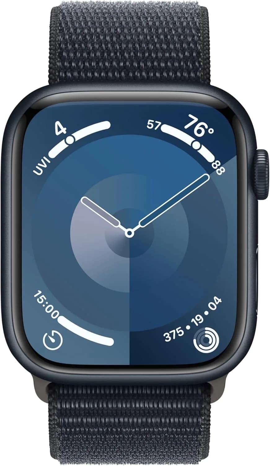 Apple Watch Series 9 [GPS, 45mm] Silver Aluminum Case with Winter Blue Sport Loop | Carbon Neutral Smartwatch - view 2