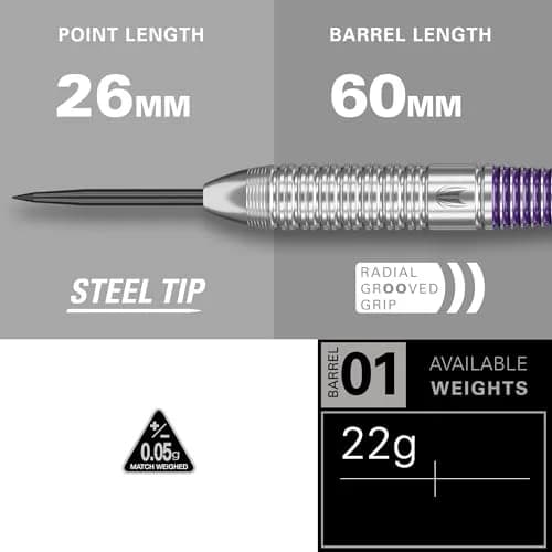 Target Darts Luke Littler Brass Steel Tip Darts Set – 22G Steel Tip Dart, The Nuke Player Edition, Dart Flights, Shafts & Dart Case Included thumbnail 3