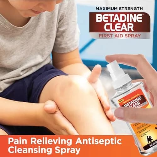 Betadine Clear First Aid Spray 6 oz | No Stinging, Kills 99.9% Germs, Hospital Trusted thumbnail 3