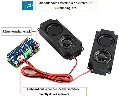 Wonrabai WM8960 Hi-Fi Sound Card HAT for Raspberry Pi 5/4B/3B+/3B/Pi Zero 2W/ Zero W/Pico W/Pico 2W, Stereo Encode/Decode, Play/Record, Drives Speakers | 96kHz Sample Rate thumbnail 6