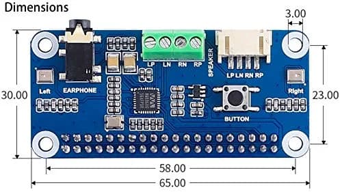 Wonrabai WM8960 Hi-Fi Sound Card HAT for Raspberry Pi 5/4B/3B+/3B/Pi Zero 2W/ Zero W/Pico W/Pico 2W, Stereo Encode/Decode, Play/Record, Drives Speakers | 96kHz Sample Rate thumbnail 8