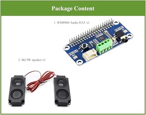 Wonrabai WM8960 Hi-Fi Sound Card HAT for Raspberry Pi 5/4B/3B+/3B/Pi Zero 2W/ Zero W/Pico W/Pico 2W, Stereo Encode/Decode, Play/Record, Drives Speakers | 96kHz Sample Rate thumbnail 2
