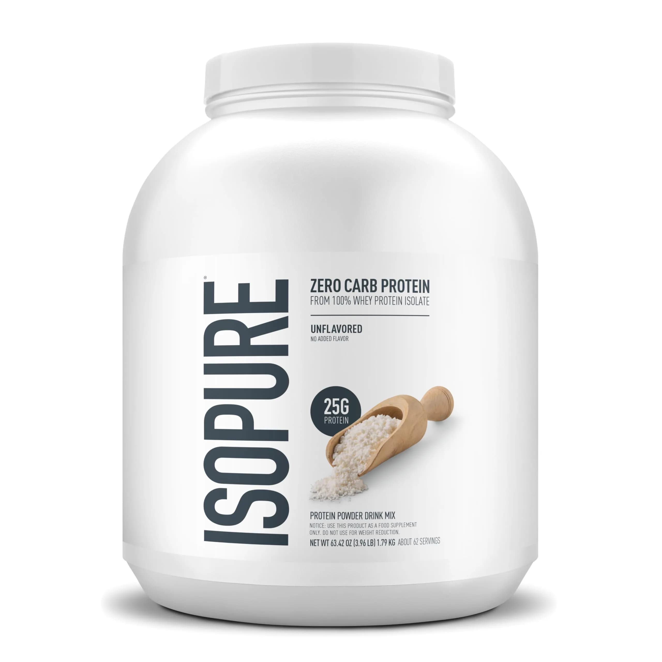 Isopure Zero Carb Whey Protein Isolate Powder, Unflavored, 4.5 lb (2.04 kg) | 25g Protein Per Serving - main product image