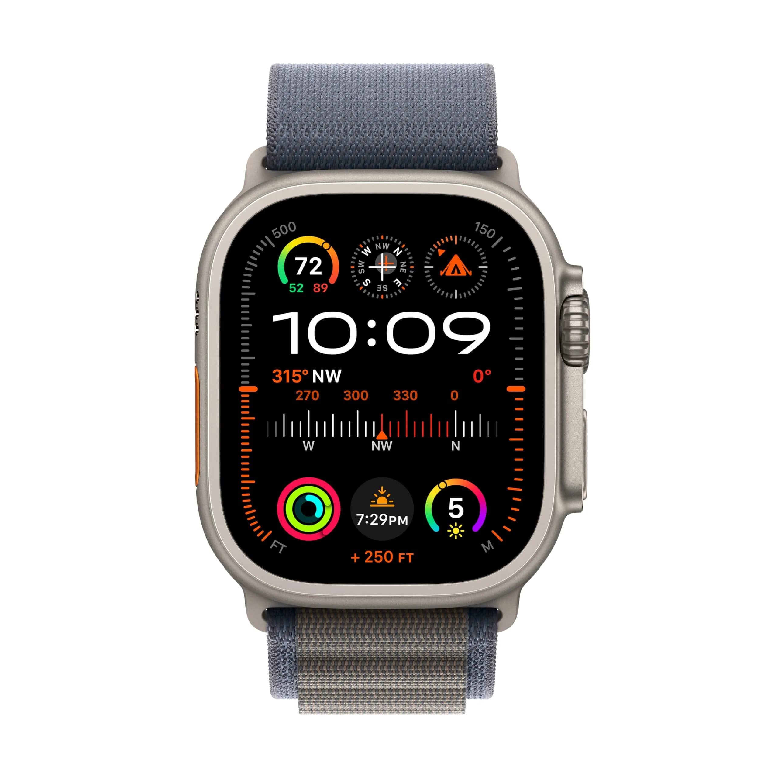 Apple Watch Ultra 2 [GPS + Cellular, 49mm] Titanium Case with Indigo Alpine Loop, S/M | 100m Water Resistance - view 2