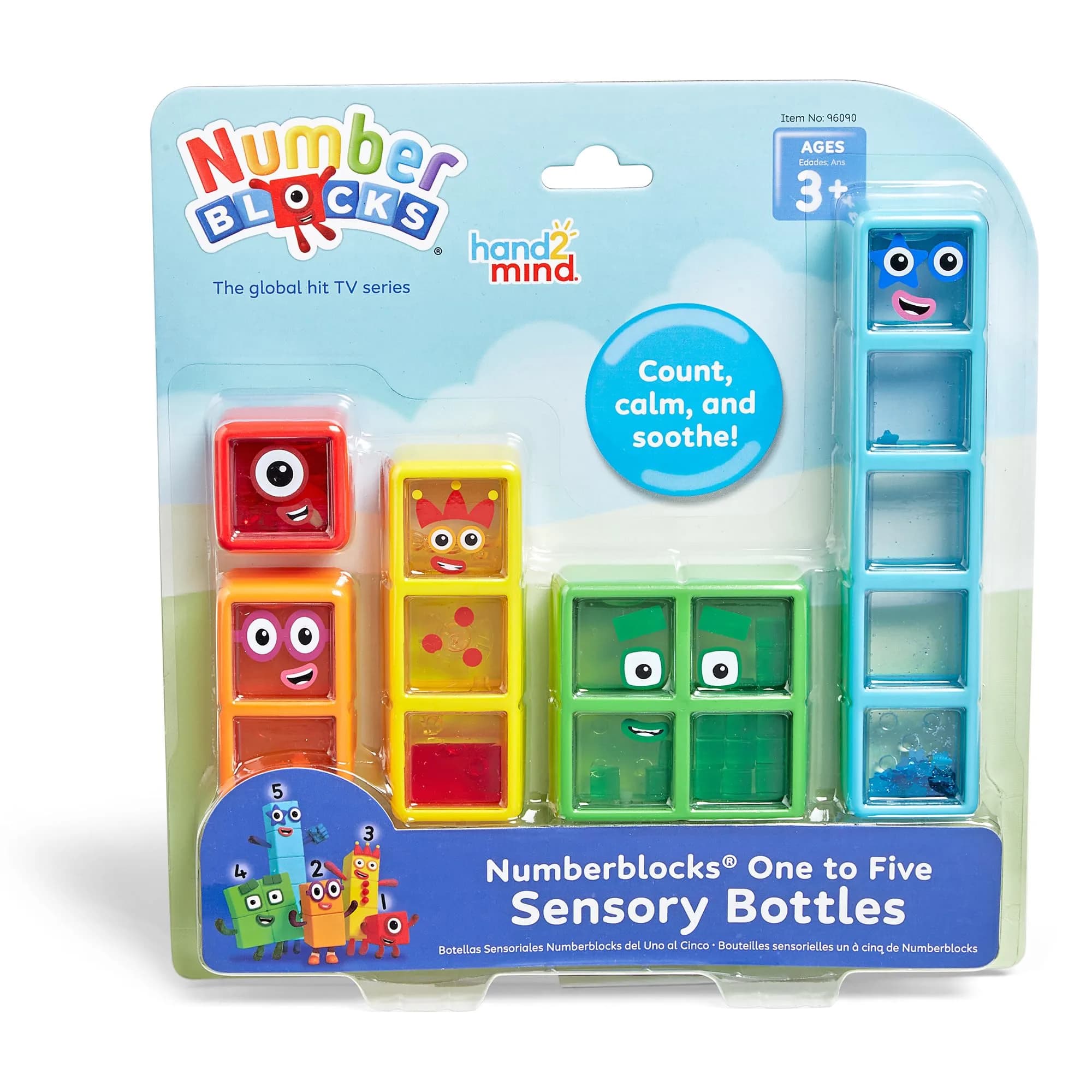hand2mind Numberblocks One to Five Sensory Bottles, Ages 3+ | 5-Pack, Multicolor
