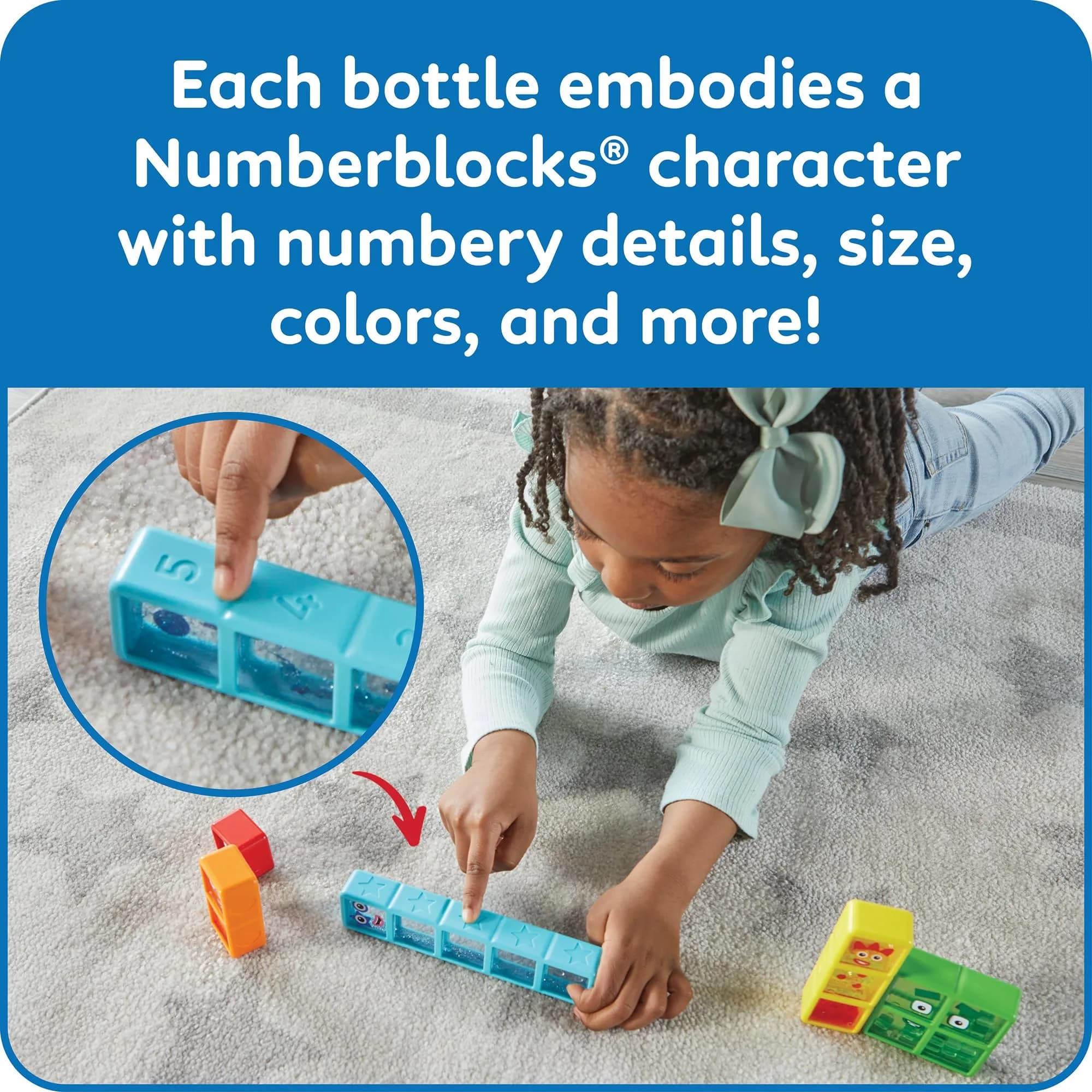 hand2mind Numberblocks One to Five Sensory Bottles, Ages 3+ | 5-Pack, Multicolor - view 5