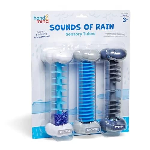 Learning Resources Calming Sounds Sensory Tubes Rain Sound Fidget Tubes Ages 3+ | Soothing Rain & Storm Sounds for Mindfulness thumbnail 1