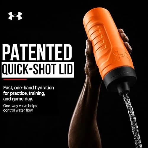 Under Armour Sideline Squeeze Water Bottle 946ml (32 oz) | Quick-Shot Lid for Easy Hydration thumbnail 4