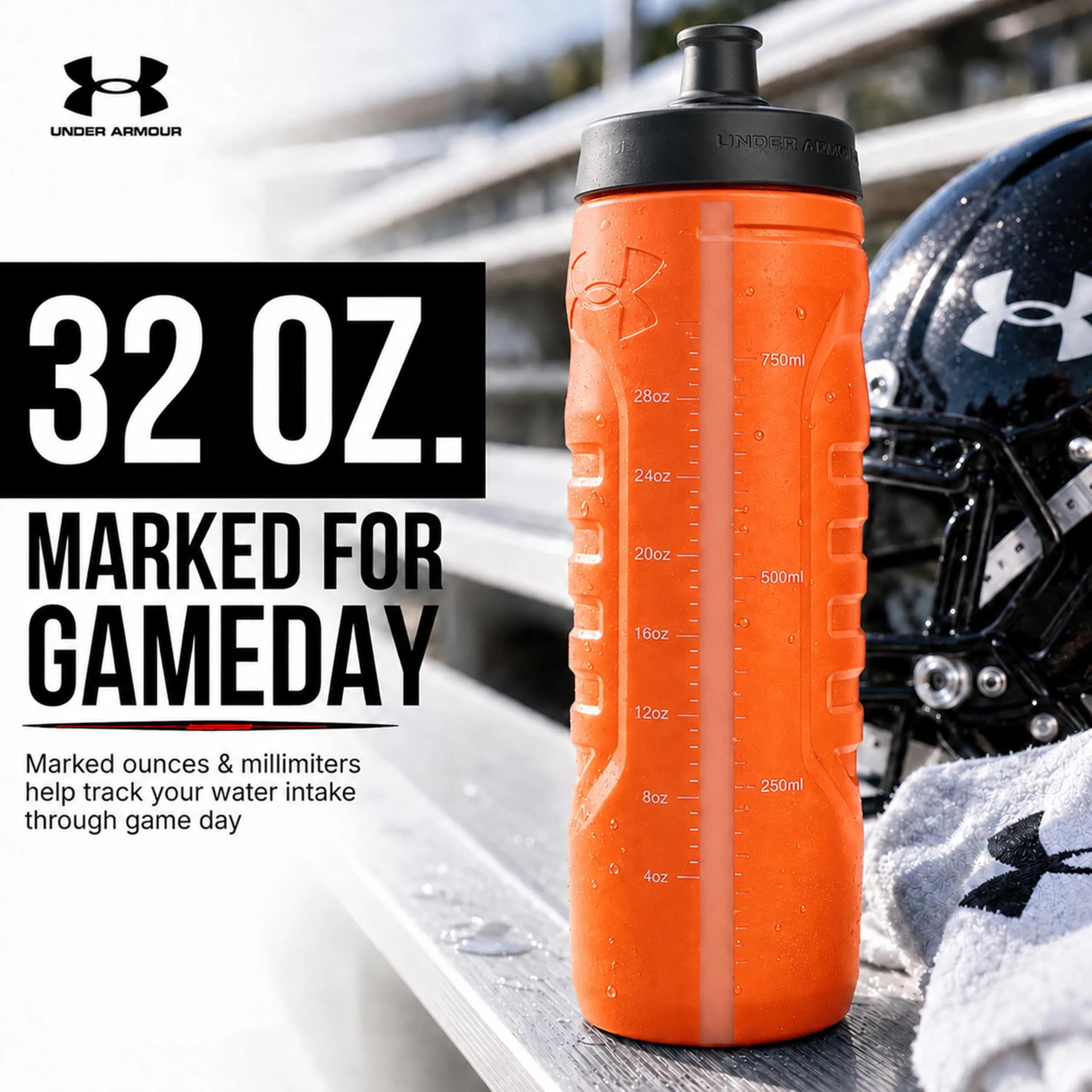 Under Armour Sideline Squeeze Water Bottle 946ml (32 oz) | Quick-Shot Lid for Easy Hydration - view 2