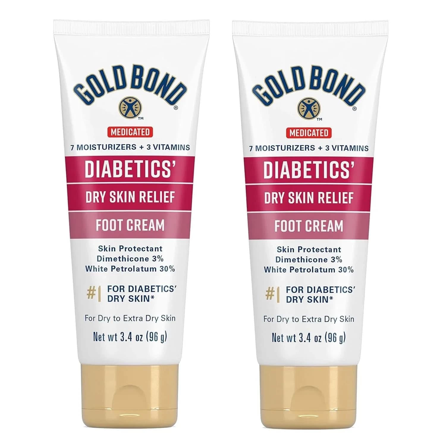 Gold Bond Ultimate Diabetics' Dry Skin Relief Foot Cream 96ml (3.4 oz) | Soothes Skin Discomfort