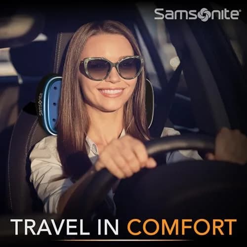 Samsonite Infused-Gel Car Neck Pillow with Airflow Memory Foam | Support & Cooling for Long Drives thumbnail 2