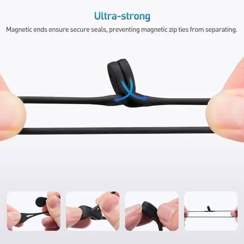 Cable Matters Silicone Magnetic Cable Ties 10-Pack | Strong, Flexible, Color-Coded thumbnail 2