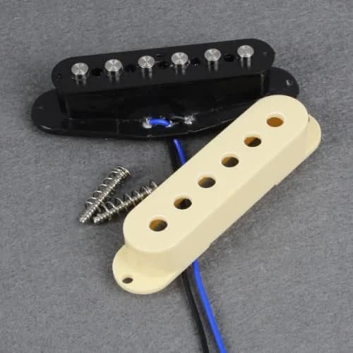 FLEOR Single Coil Pickup Ceramic Cream Middle Pickup | Flat Pole, 50mm Spacing, Fits ST Style Electric Guitar thumbnail 5