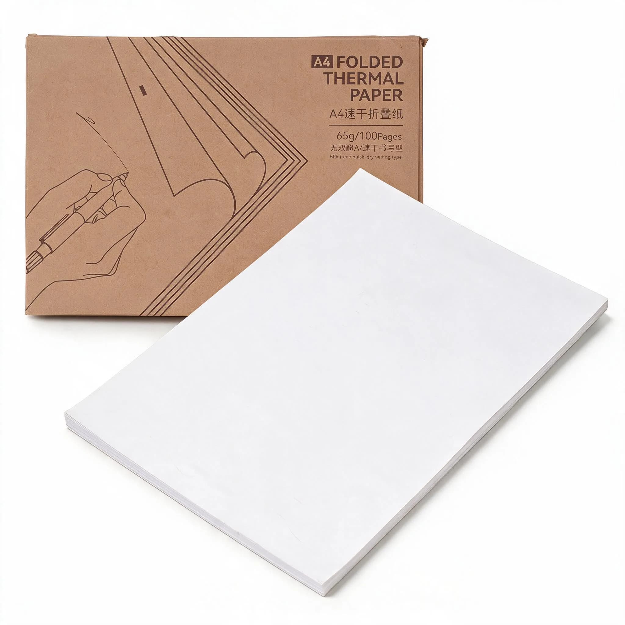 Pomya A4 Thermal Printer Paper 210x297mm | Compatible with Portable Printers, 100 Sheets — white