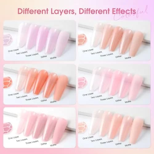 ROSALIND 30pcs Jelly Gel Polish Set, 26 Colors Translucent Nude Pink Gel, 5ml (0.17 Fl Oz) Each | Salon Quality for India thumbnail 2