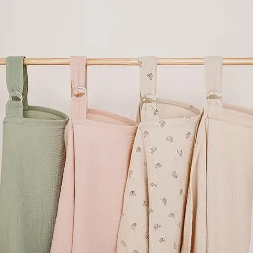 MairMore 100% Muslin Cotton Nursing Cover Ivory Rainbow | 80cm x 100cm (31.5" x 39.4") thumbnail 7