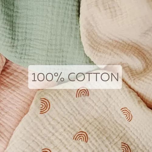 MairMore 100% Muslin Cotton Nursing Cover Ivory Rainbow | 80cm x 100cm (31.5" x 39.4") thumbnail 2