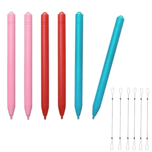 Yemotopro Replacement Stylus Drawing Pen for LCD Writing Tablets | Colorful 6 PCS Kids Drawing Stylus with Elastic Lanyards thumbnail 1