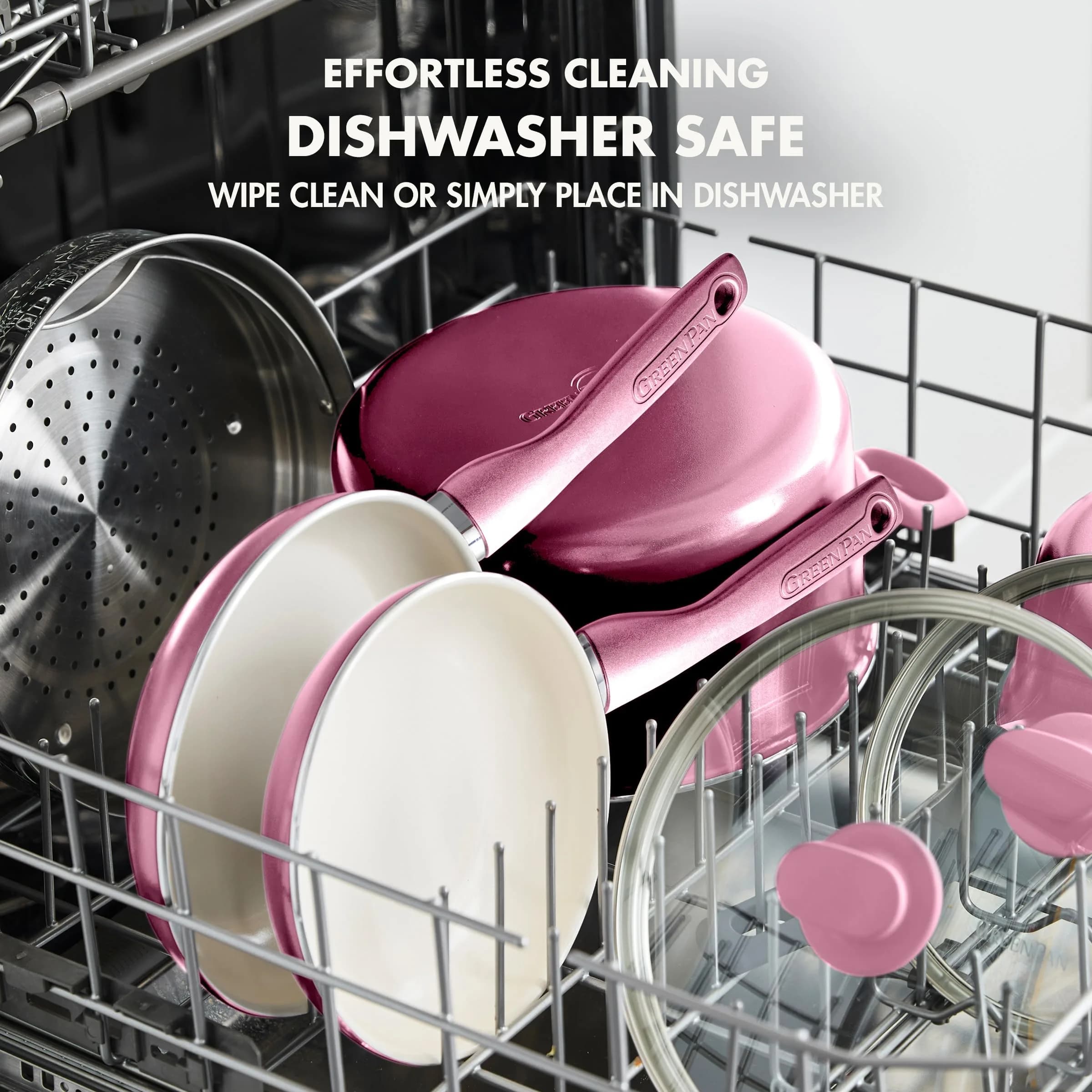 GreenPan Rio 8" Ceramic Nonstick Frying Pan Skillet and Silicone Spatula Set, Pink | Toxin-Free Cooking for Indian Kitchens - view 4