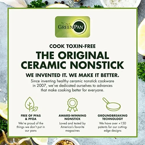 GreenPan Rio 8" Ceramic Nonstick Frying Pan Skillet and Silicone Spatula Set, Pink | Toxin-Free Cooking for Indian Kitchens thumbnail 5
