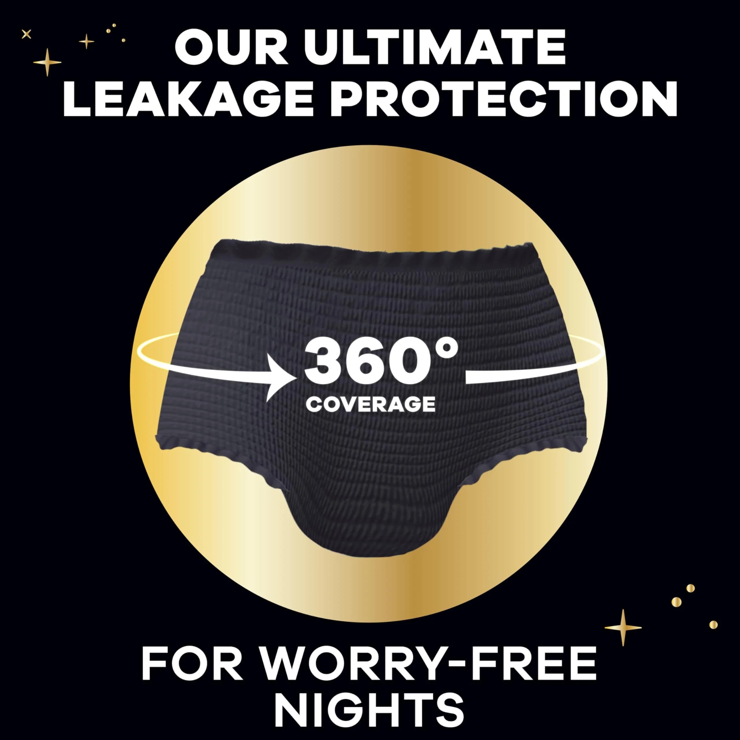 Always ZZZ Overnight Disposable Period Underwear for Women Extra Large/2LX, 14 Count | 360° Leak Protection - view 3