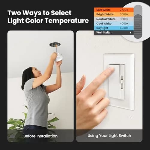 Feit Electric Adjustable White A19 LED Light Bulb 2 Pack | 5 CCT Selectable 2700K-5000K, 1500 Lumens, 17,000 Hr thumbnail 4