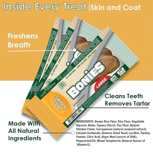 Bonies Skin & Coat Treats for Dogs | Promotes Healthy Skin & Lustrous Coat, 0.7 Oz thumbnail 2