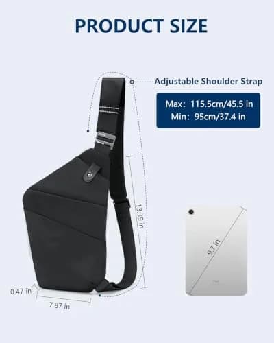 OSOCE Crossbody Bag for Men, Slim Sling Bag, 1.0S | Water-Resistant, Multi-Functional thumbnail 5