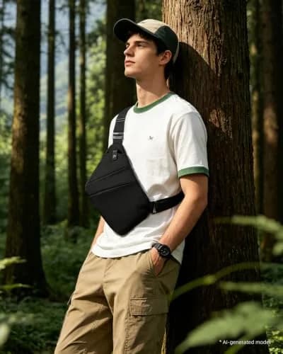 OSOCE Crossbody Bag for Men, Slim Sling Bag, 1.0S | Water-Resistant, Multi-Functional thumbnail 8
