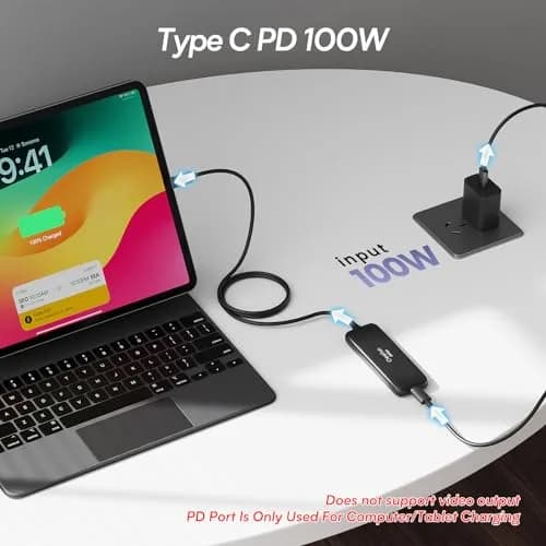 Q QEEFUN USB C Hub 10Gbps, 4 Ports USB-C 3.2 Gen 2 Data Splitter with 100W PD Charging Port | 5-Port USB-C Extender for Laptops and Tablets thumbnail 4