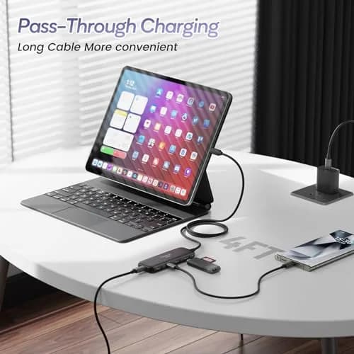 Q QEEFUN USB C Hub 10Gbps, 4 Ports USB-C 3.2 Gen 2 Data Splitter with 100W PD Charging Port | 5-Port USB-C Extender for Laptops and Tablets thumbnail 5