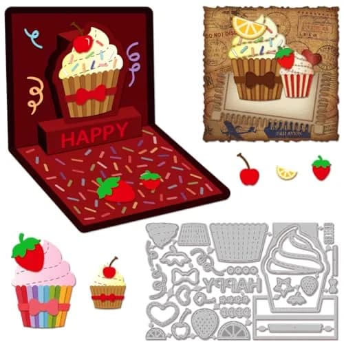 GLOBLELAND Carbon Steel Cupcake Die 6.1x3.7inch | DIY Scrapbooking & Paper Craft thumbnail 1