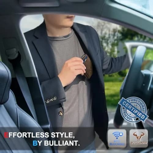 BULLIANT Men Slim Magnetic Leather Wallet with Metal Money Clip | 9 Card Slots, RFID Protected, Compact Fit thumbnail 7