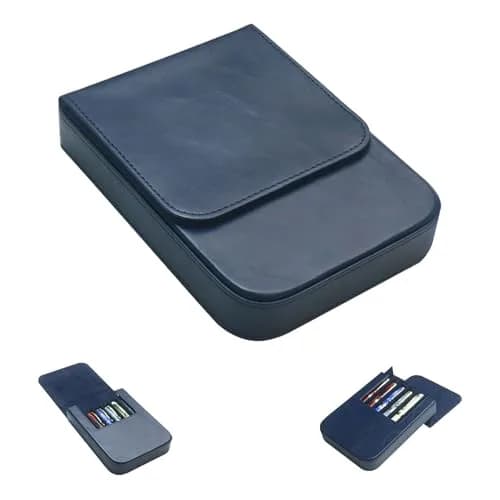 MIVLXLX 6 Slot Fountain Pen Case, Handmade Magnetic,Christmas Gift (blue) | Space-Saving Organizer for Pens thumbnail 1