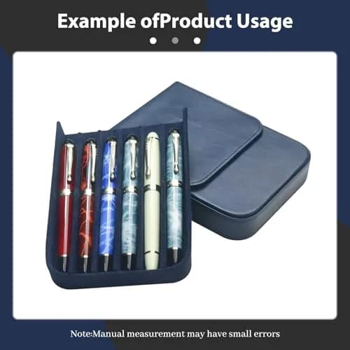 MIVLXLX 6 Slot Fountain Pen Case, Handmade Magnetic,Christmas Gift (blue) | Space-Saving Organizer for Pens thumbnail 4