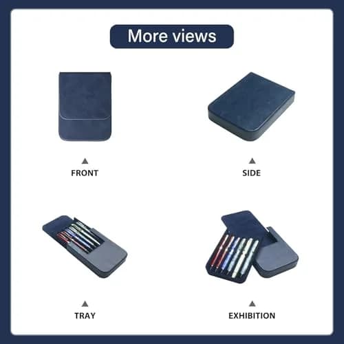 MIVLXLX 6 Slot Fountain Pen Case, Handmade Magnetic,Christmas Gift (blue) | Space-Saving Organizer for Pens thumbnail 5