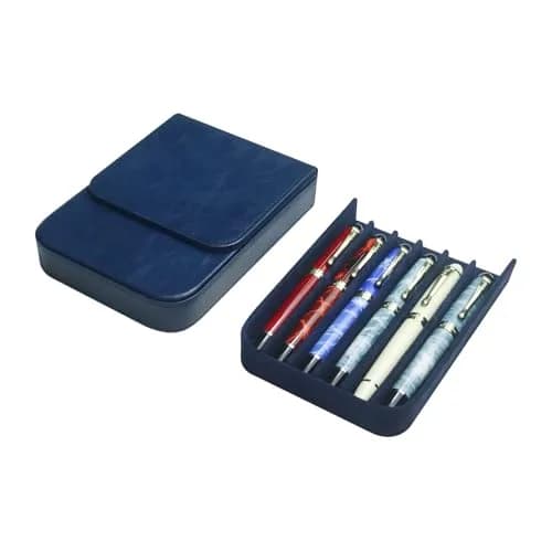MIVLXLX 6 Slot Fountain Pen Case, Handmade Magnetic,Christmas Gift (blue) | Space-Saving Organizer for Pens thumbnail 9