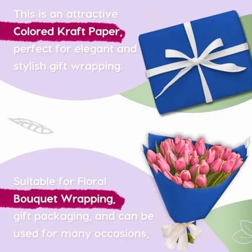 PH PERKHOMY Blue Kraft Paper Roll 17.5" x 80' | Versatile Gift & Craft Wrap (110 chars) thumbnail 4