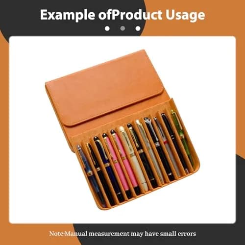 MIVLXLX 12 Slot Fountain Pen Case, Handmade Magnetic, Christmas Gift (brown) | Organizer for Fountain Pens thumbnail 4