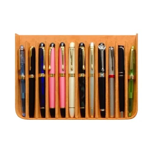 MIVLXLX 12 Slot Fountain Pen Case, Handmade Magnetic, Christmas Gift (brown) | Organizer for Fountain Pens thumbnail 7